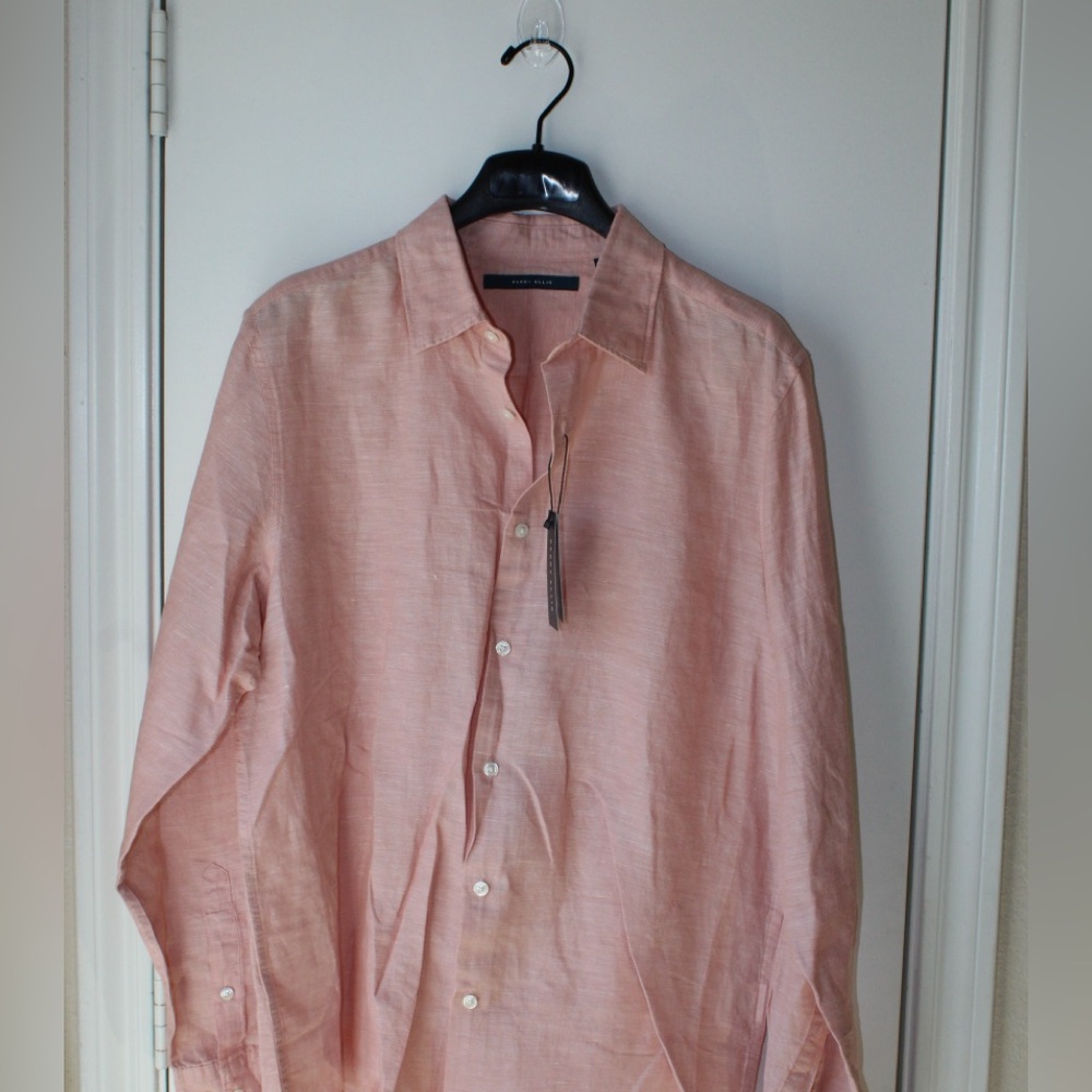 Perry Ellis linen button-down, long sleeve